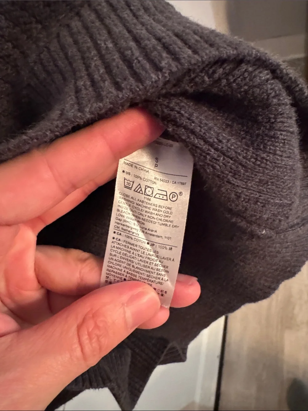 Banana Republic Men's Ribbed Shawl Collar Zip-Up Sweater - Charcoal